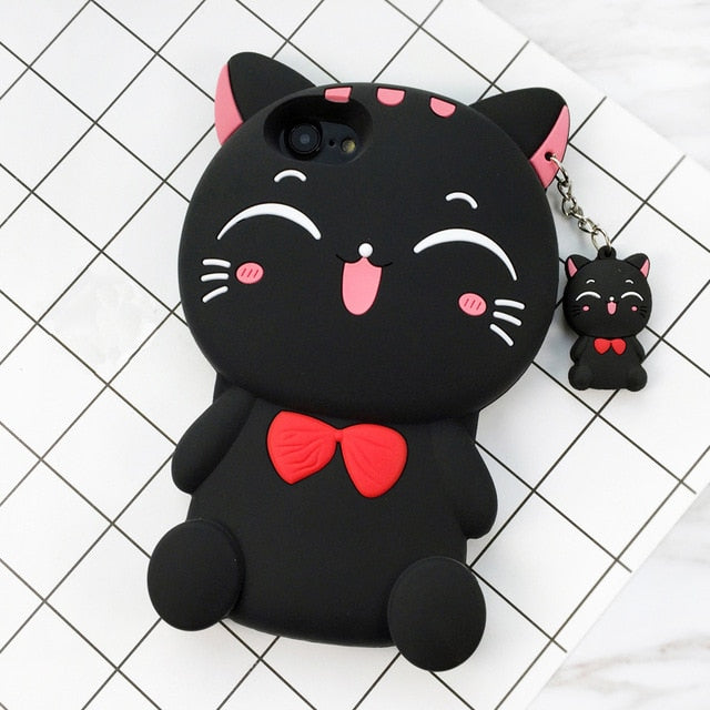 3D Cartoon Soft Silicone Phone Case For iPhone 5S 6 6S 7 8 Plus X Cover Mickey, Judy ,Rabbit ,Smile, Cat, Tiger, Stitch, Unicorn Animal