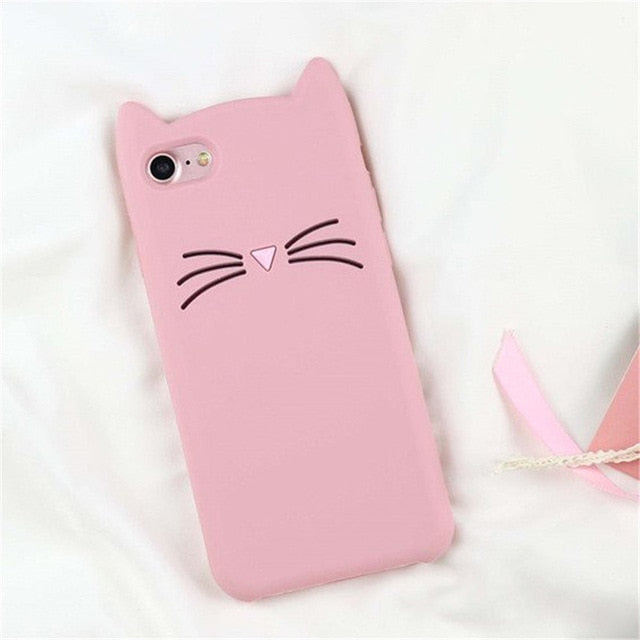3D Cartoon Soft Silicone Phone Case For iPhone 5S 6 6S 7 8 Plus X Cover Mickey, Judy ,Rabbit ,Smile, Cat, Tiger, Stitch, Unicorn Animal