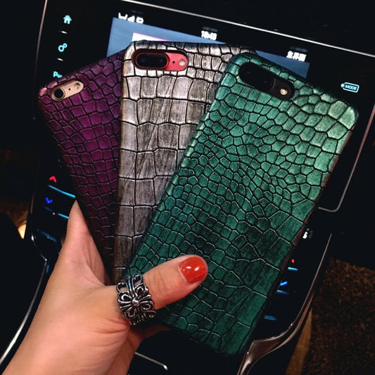3D Crocodile Phone Case For iPhone 8 X S XS 7Plus Cool Leather Pattern Case