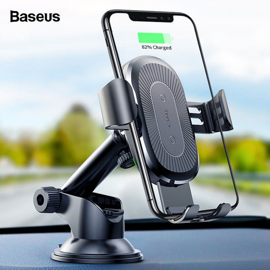 Baseus 10W Wireless Car Charger For iPhone Xs Max X Samsung S10 Xiaomi Mi 9 Qi Wireless Charger Fast Charging Car Phone Holder