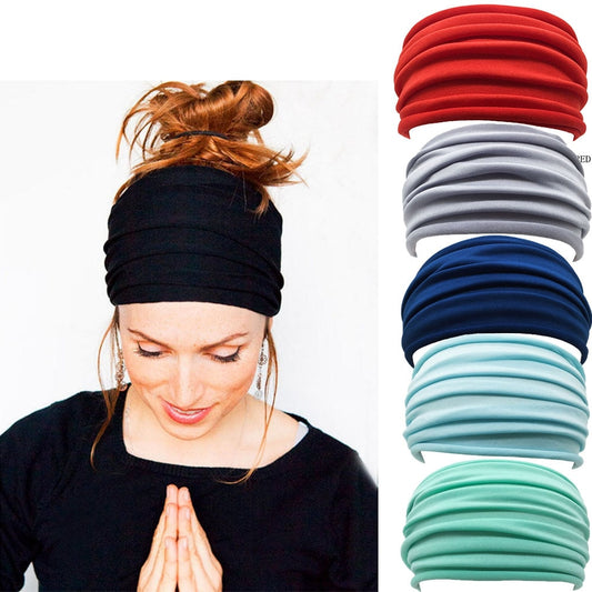 13 Colors Nonslip Elastic Folds Yoga Hairband